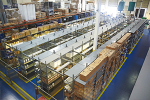 Aerial view of warehouse